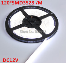 5m 600 LED 3528 SMD 12V flexible light 120 led m waterproof LED strip white warm