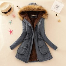 2016 Winter Jacket Women New Winter Womens Parka Casual Outwear Military Hooded Coat Fur women Coat