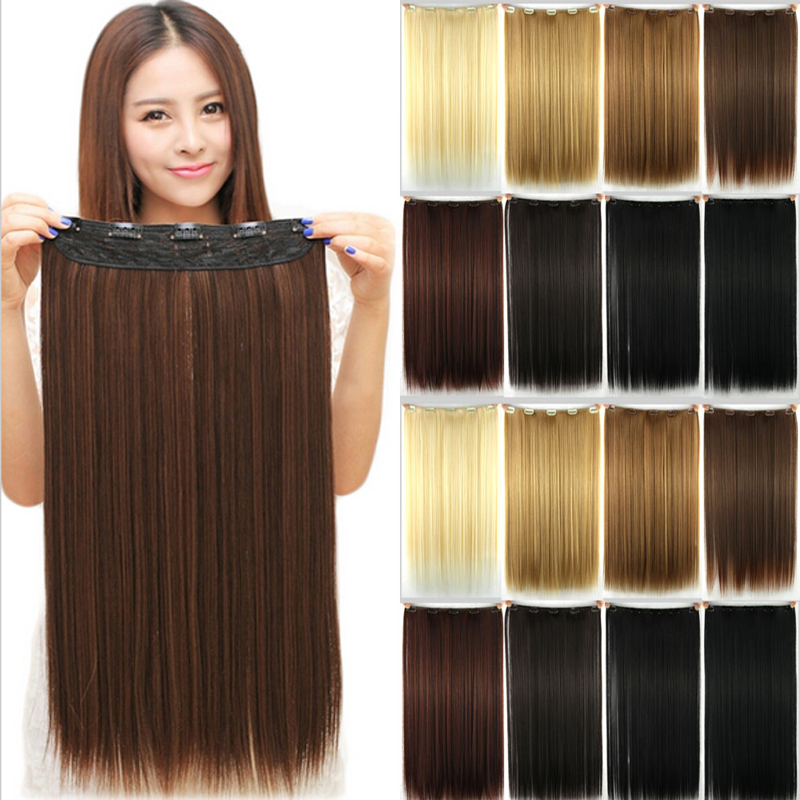 Image of 23" 58 CM 145g Synthetic 3/4 Full Head Clip In Hair Extensions Straight Hairpiece Halloweek Hair