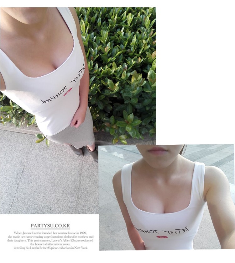Hot Sexy Low-cut Tank Tops Women Large U-neck Bottoming Cotton