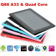 Cheapest 7 inch Quad Core Android Tablet  PC Q8 Q88 Pro Allwinner A33 android 4.4 8GB Camera WIFI OTG Capacitive Screen