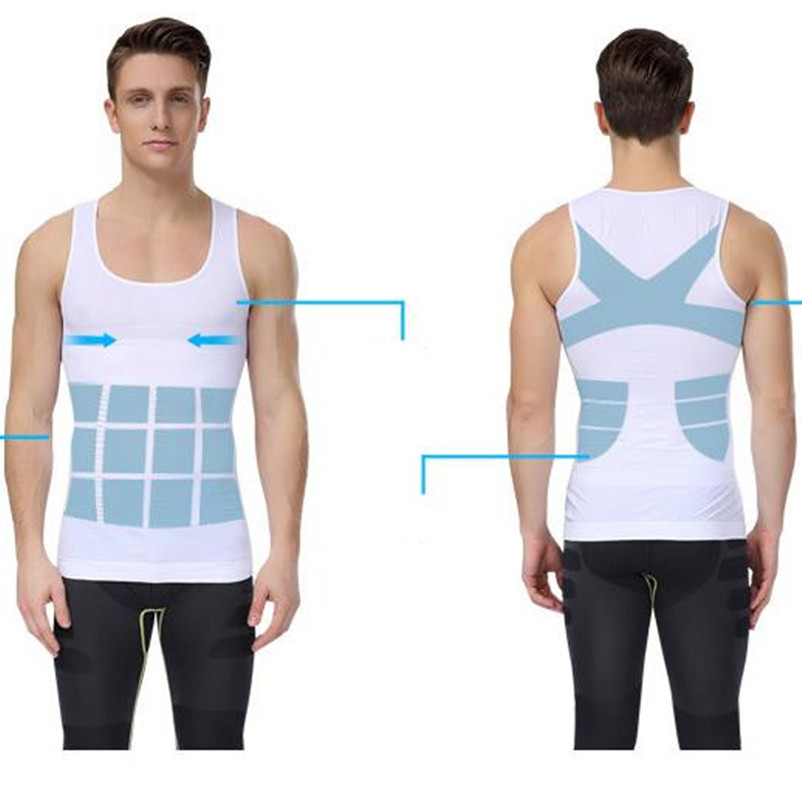 Posture Corrector Men Body Shaping Vest Slimming Chest Belly Abdomen Tummy Fat Burn Shirt Compression Corset