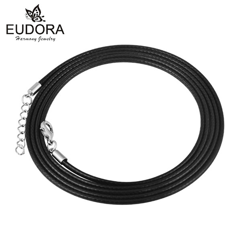 10PCS Wax Leather Silver Platd Clasp Long Opera Necklace Fashion Jewelry Unisex Necklace 4 Sizes Choice