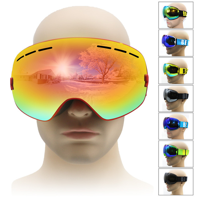 Новый бренд лыжные очки большой объектив UV400 противотуманные лыжная маска очки мужчины женщины снег goggle сноуборд очки лыжные очки для взрослых