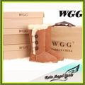 2014 Fashion Snow Boots In-tube Stripes Genuine Fox Head Rabbit Fur