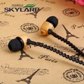 New Zipper oak wood products fashion in ear type into a wired headset The leisure music