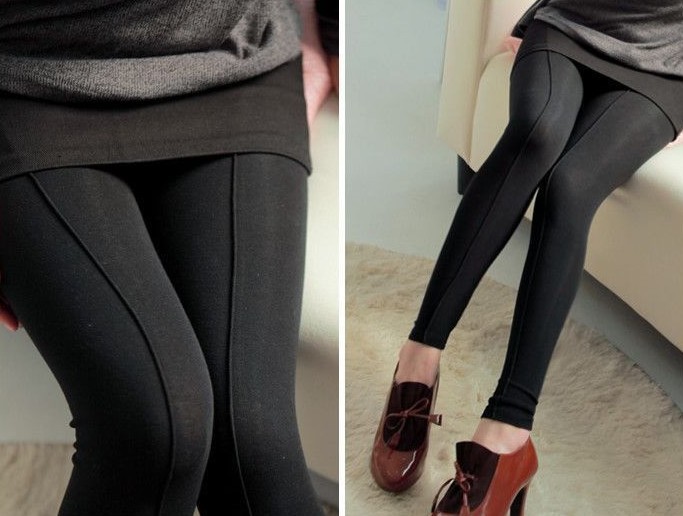 Women\'s Fashion Warm Cashmere Leggings Solid Color pants