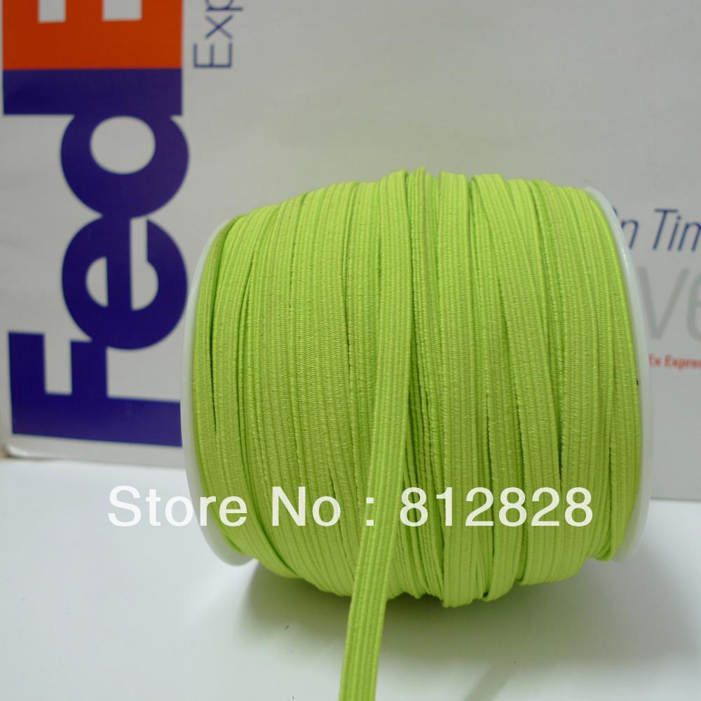 50 Meters 1/4\'\' 6mm #14 Neon Green Skinny Hair Ela...