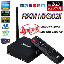 RKM MK902II Android 4.4 TV Box Quad Core RK3288 2GB 16G Mali-T764 3D Smart Mini PC XBMC Dual Wifi Bluetooth DLNA 4K Google IPTV