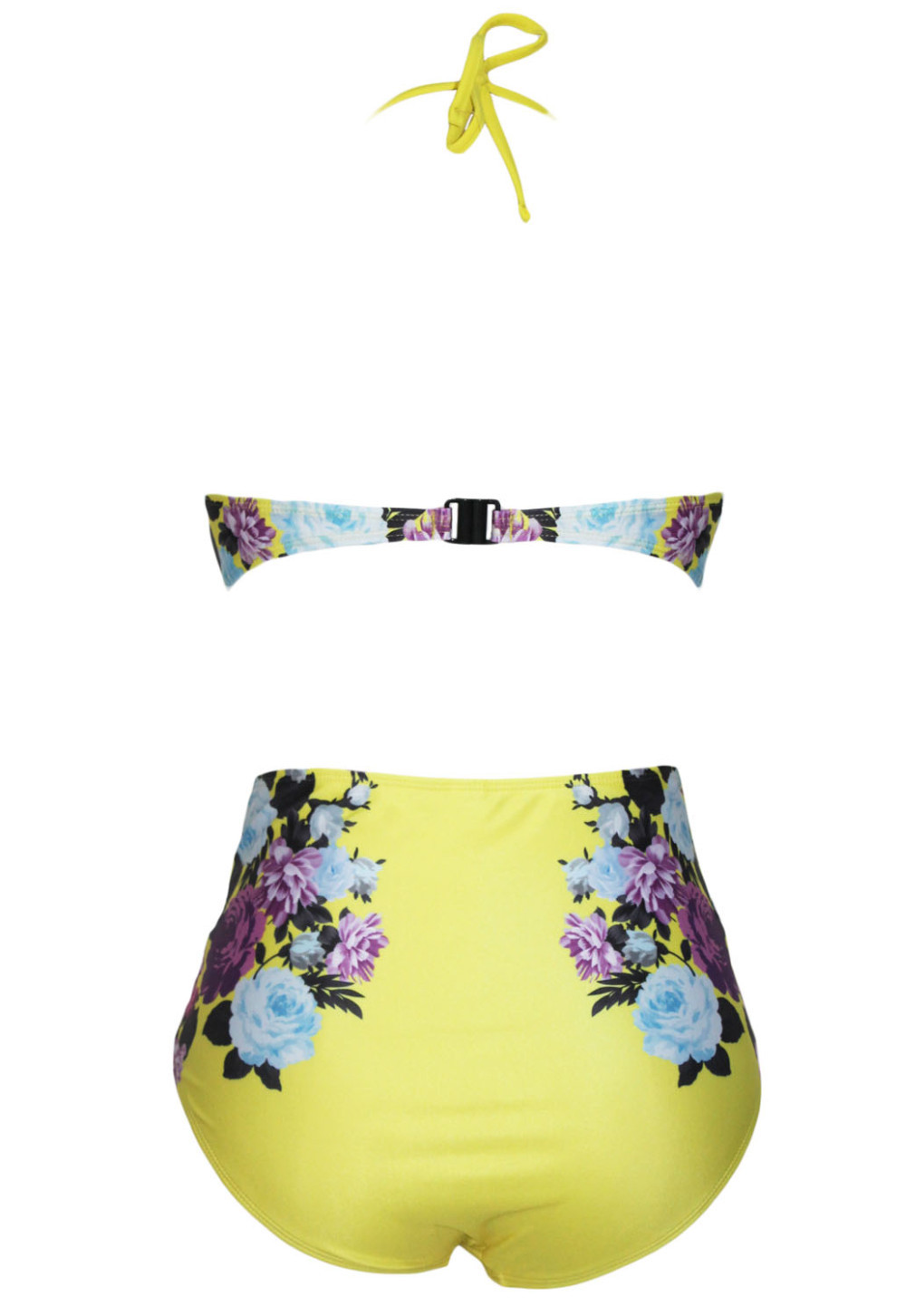 Yellow-Flower-Flock-High-Waisted-Bikini-LC41291-24554