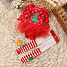 1sets lot Girls baby jumpsuits rompers cotton newborn wholesale long sleeve baby panties baby sets Christmas