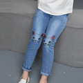 2016 Cat Cartoon Girls Jeans Pants Children Jeans Casual Skinny Jeans Girl Spring Autumn Cotton Girl