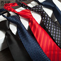 Retro Men s polyester business suit and tie zipper tie stripe plaid print Gravata for men