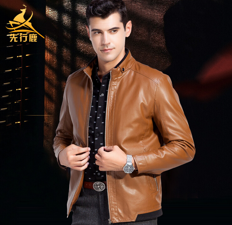Cheap Leather Coats Men Winter Motorcycle Jacket Slim Fit PU Leather Jackets For Men British ...