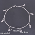 DIY 316L Stainless Steel Anklet Chain with Small Rabbit Charms Stainless Steel Ankle Bracelet Foot Jewelry