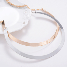 Collier Fashion Making simple shape metal texture collar Alloy necklaces 2015 New Gold Plated Choker Jewelry