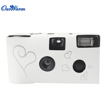 wholesale 20 sets Single Use Disposable Wedding Bridal Camera 36 photos Silver Funny Heart With Flash and Table Card
