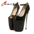 Sexy Nightclub Women Shoes Big Yards 40 43 Summer New High Heels 19cm And 22cm Peep