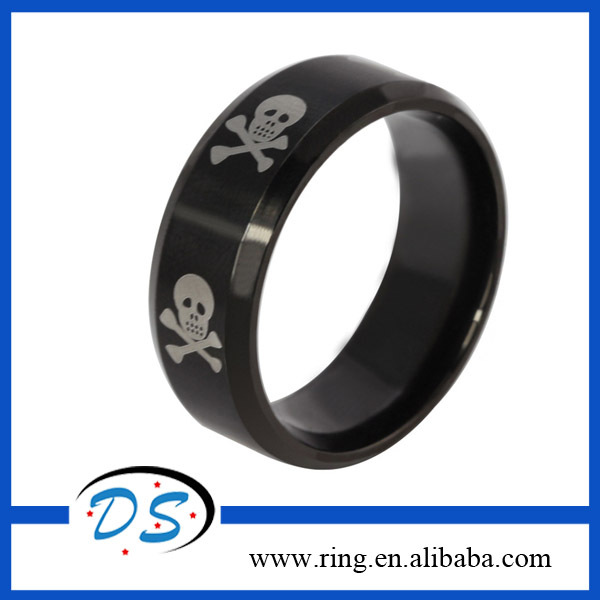Fashion Jewelry Hot Sale Black Ring Steel Titanium Punk Jewelry Pirates Skull Rings For Men and Women10pcs/lot
