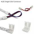 1 pcs 2Pin 4pin 5pin 8mm 10mm 12mm RGBW RGB Single Color solderless PCB board wire