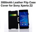 Free Shipping 3500mAh Backup Battery Leather Flip Cover for Sony Xperia Z2 L50W L50U L50T Power