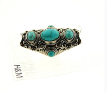 Vintage Indian Turkish Silver Custom Carving Antique Persian Turquoise Stone Ring Boho Jewelry Ethnic Native American