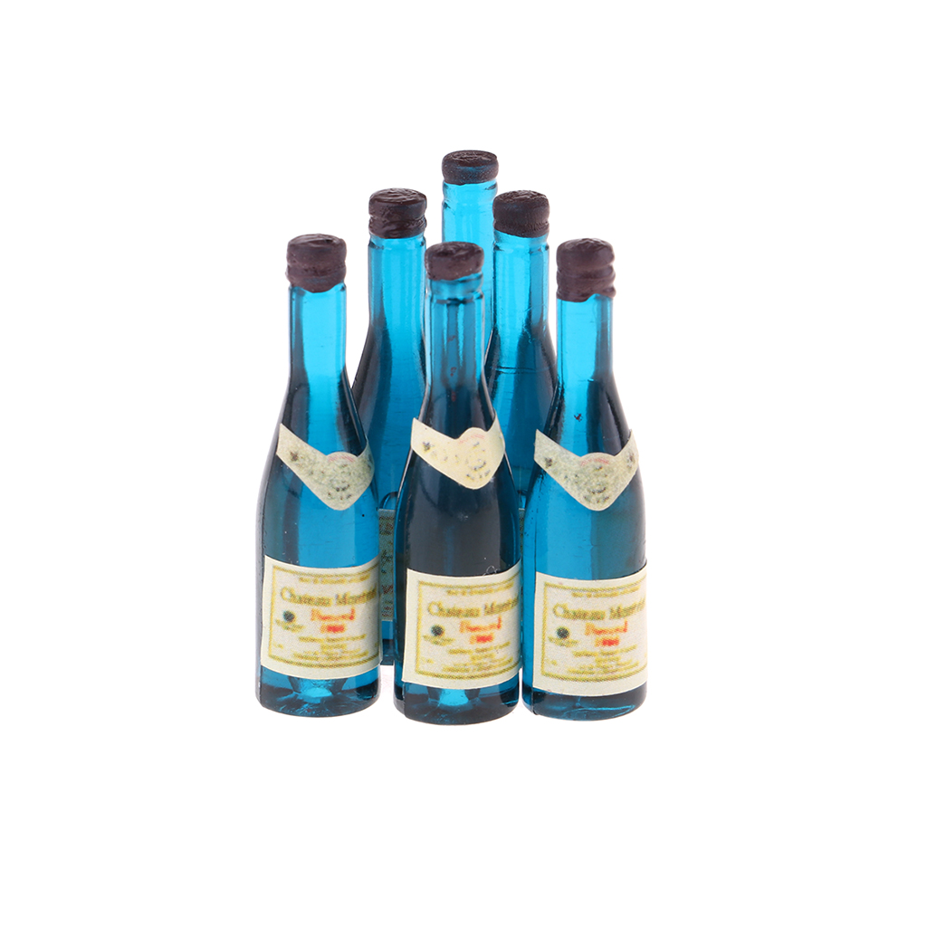 Miniatur Softdrink Saft Bierflaschen für 1/12 Puppenhaus Raum Dekor 6pcs 
