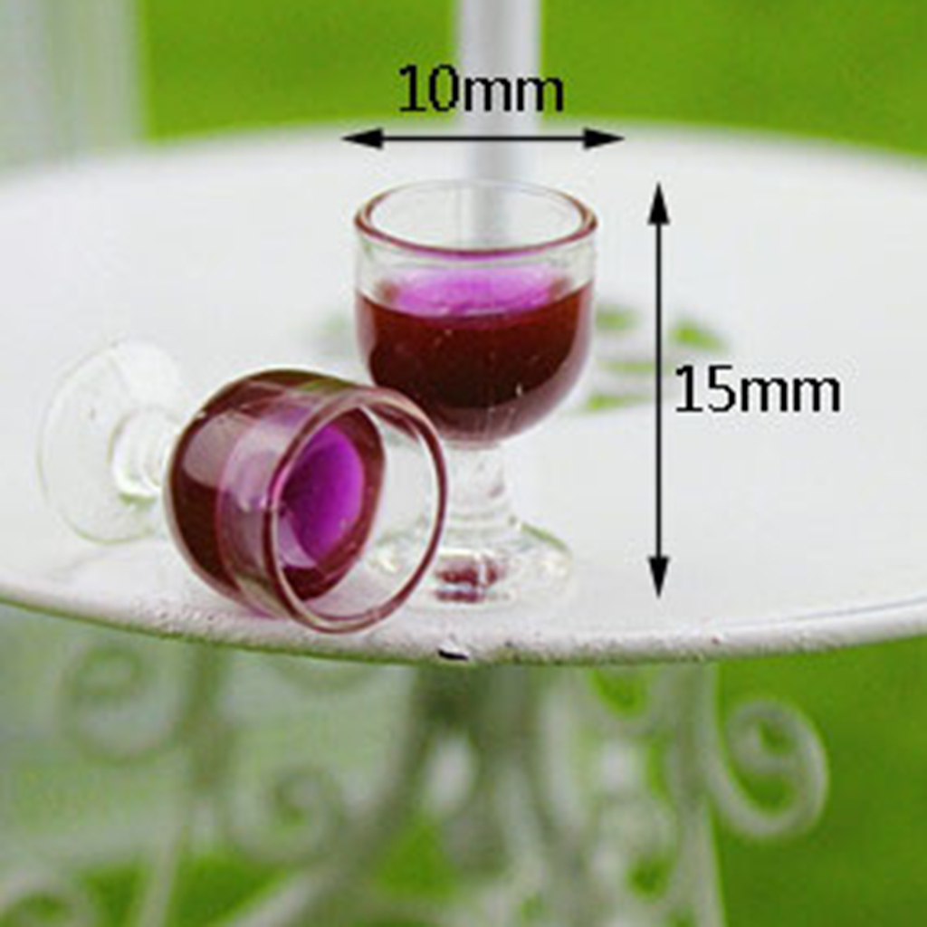 10 Stück 1/12 Puppenhaus Miniatur Rotweinglas Champagner Tasse Modell Set 