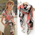 Big promotion 2016 chiffon all match multi element leopard print chain heart pendant scarf silk scarf