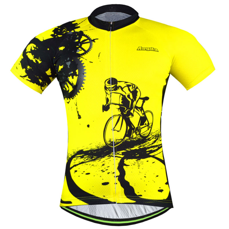 Image of Bike team 2015 women/men yellow spandex Cycling jersey tops/short sleeve bike clothing summer style