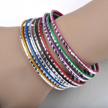 Wholesale Mix Lots 100PCS Fashion Jewellery Indian Dance Bangle Aluminum Bracelets Bulks