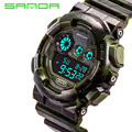 2016 New Brand SANDA Army Green Sports Watches Rubber Waterproof LED Digital Wrist Watch Clock For