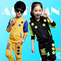 Latest design fancy autumn kids girls boys children clothing set coat pants activewear children two piece