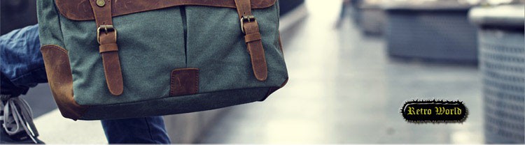 Men's Retro Vintage Shoulder Messenger Distressed Genuine Crazy