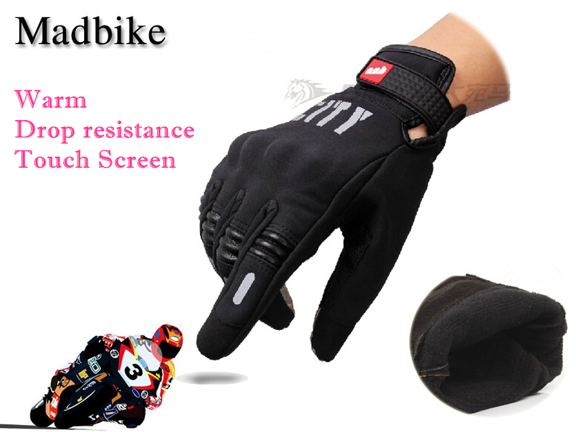 Amazing Madbike Motorcycle Racing Gloves Warm Touch Screen Mobile Phone Reflective Luva Moto Guantes Motocross