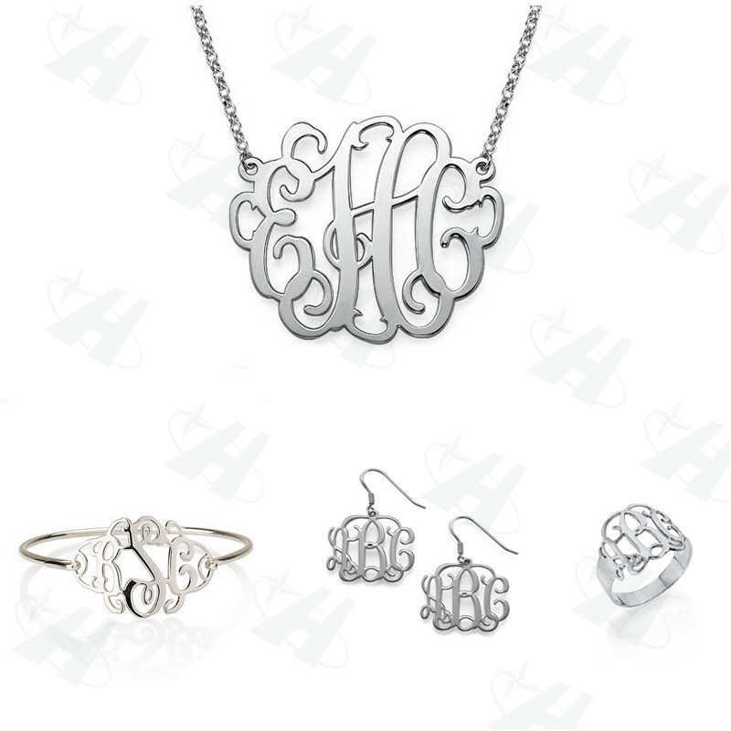 Buy Custom Jewelry Sets Silver Monogram Jewelry Sets