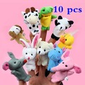 10pcs Cartoon Biological Animal Finger Puppet Plush Toys Child Baby Favor Dolls Baby Kids Children Gift