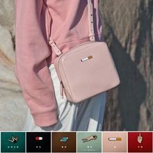 Spot YIZI new bag metal square satchel fresh PU leather shoulder bag handbag