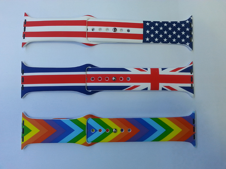 38/42mm Original Design Silicon Rubber American Flag Design Stary Red Striped Iwatch Band Sports Bracelet Strap for Iwatch I51.