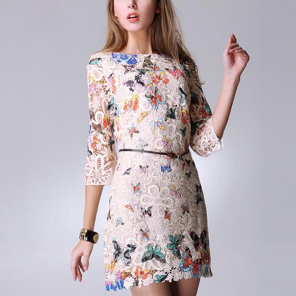 Image of 2015 Fashion Women Dress Butterfly Print Summer Mini Size S-2XL