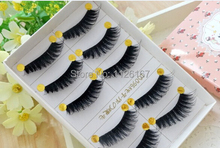 Free Shipping 5 pair set natural long f false Eyelash lot black Cross Fake Eyelash Soft