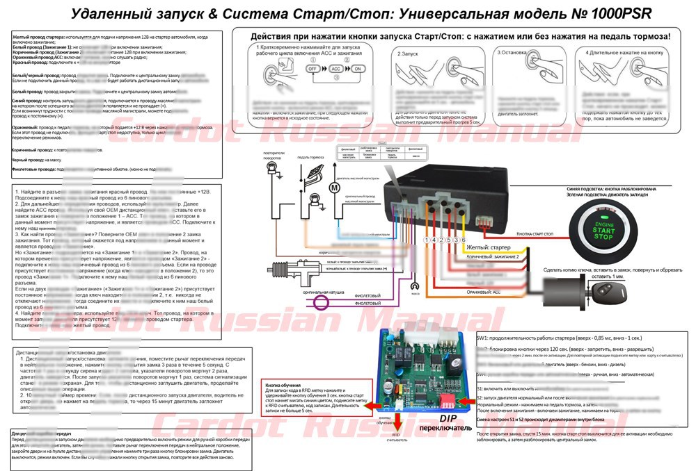 Схема установки кнопки старт стоп на автомобиль