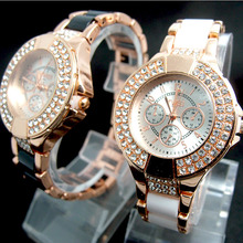 Fashion Promotion Brand Rose Gold Tone Watch Women Ladies Crystal Dress Quartz Wristwatches Relogios Feminino TW036