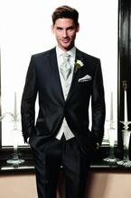 Black Groom Tuxedos Best man Suit Wedding GroomsmanMen Suits Bridegroom (Jacket+Pants+Tie+Vest)