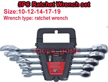 Free shipping!!6PCS/set Chrome Vanadium  ratchet wrench set, spanner set,gear wrench set, car repairing tools set,hand tool set