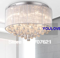 Modern Romantic Crystal Ceiling Lamps D45cm Round Crystal Ceiling Lights Fixture Home Indoor Lighting Bed Room