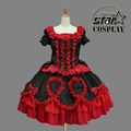 2016 New Arrival Alice in Wonderland Fantasy Cotton Lolita Uniform Cosplay Maid Costume Princess Halloween Costumes