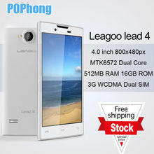 F Original Leagoo Lead 4 dual sim cell phone Android 4.2  MTK6572 dual core 4GB ROM WCDMA GPS