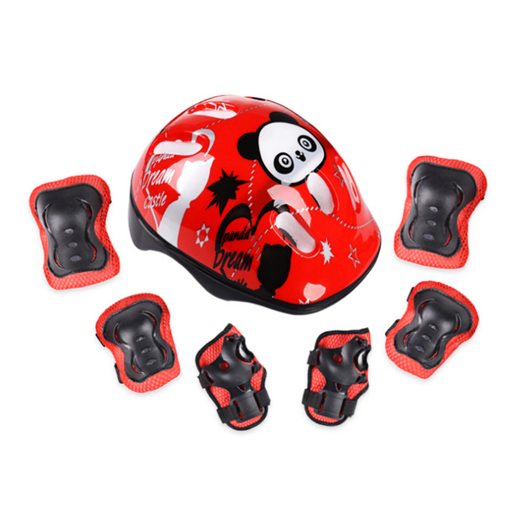 Image of 7pcs skateboard helmet sets cycling roller skating helmet Elbow Knee Pads Wrist Sport Safety Protective Guard Gear