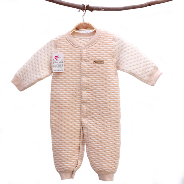 Теплый Сгущает Baby Rompers С Длинным Рукавом, Органический Хлопок Осень и Зимняя Одежда Мальчиков и Девочек Детские Костюмы Одежда Комбинезоны, YJM107